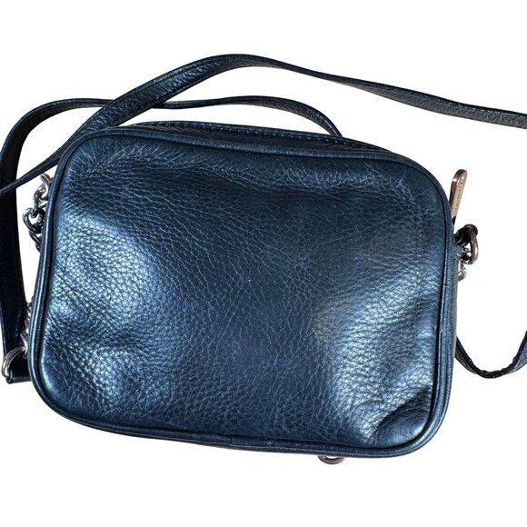 Michael Kors Black Pebbled Leather Zip Chain-Link Crossbody Bag - Picture 5 of 9